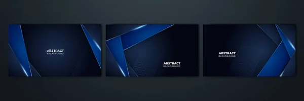 Set Modern Realistic Blue Shadow Abstract Design Background — Stockvektor