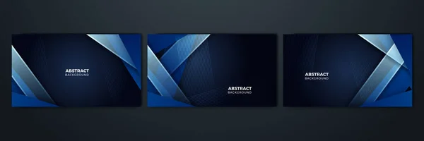 Set Modern Realistic Blue Shadow Abstract Design Background — Stock vektor