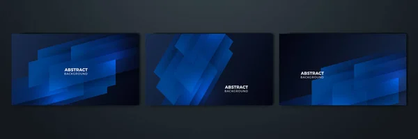 Set Modern Realistic Blue Shadow Abstract Design Background — ストックベクタ