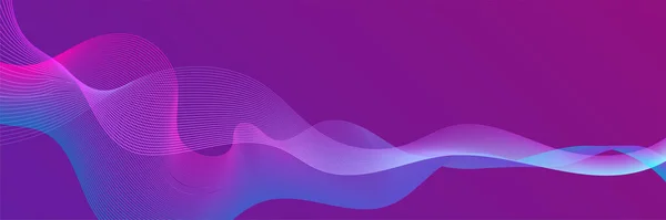 Abstract Blue Pink Purple Wave Flowing Banner Background Design Vector — Vector de stock