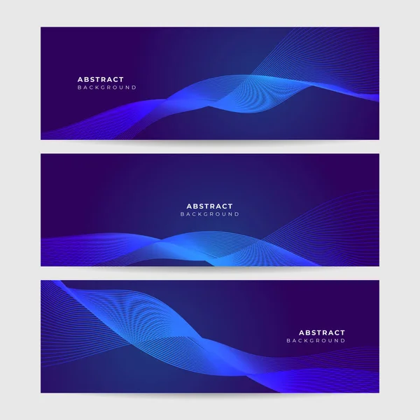 Set Abstract Wave Flowing Banner Background Design Vector Illustration Flowing — Wektor stockowy