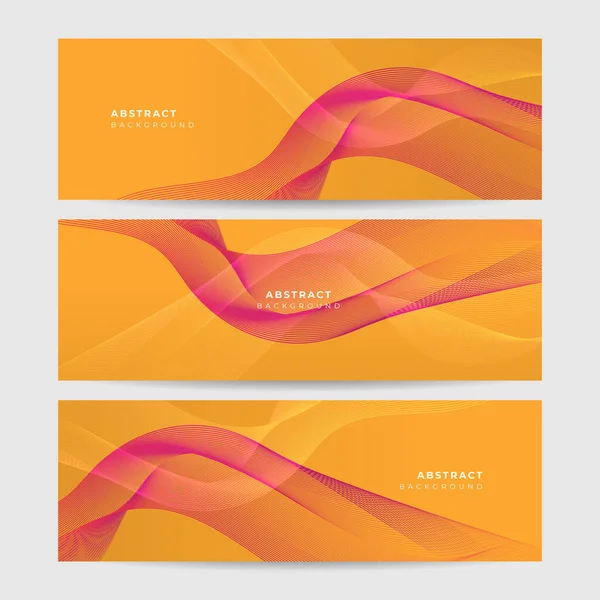 Set Abstract Wave Flowing Banner Background Design Vector Illustration Flowing — Stockvector