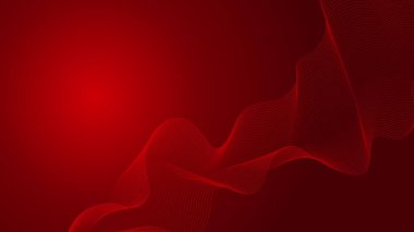 Abstract red vector background with stripes dots circles waves