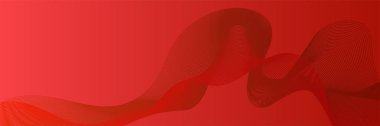 Abstract red wave flowing banner background design. Vector illustration. Flowing particles wave, dynamic motion stream digital technology curve lines.