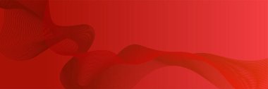 Abstract red wave flowing banner background design. Vector illustration. Flowing particles wave, dynamic motion stream digital technology curve lines.