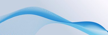 Abstract blue wave flowing banner background design. Vector illustration. Flowing particles wave, dynamic motion stream digital technology curve lines.