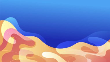 Abstract blue background with orange yellow neon gradient. Vector illustration