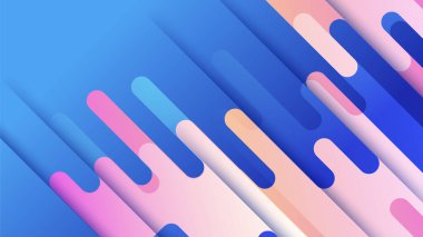 Abstract blue background with pink orange yellow neon gradient. Vector illustration