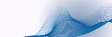 Abstract blue wave flowing banner background design. Vector illustration. Flowing particles wave, dynamic motion stream digital technology curve lines.