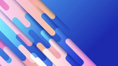 Abstract blue background with pink orange yellow neon gradient. Vector illustration