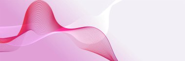 Abstract pink wave flowing banner background design. Vector illustration. Flowing particles wave, dynamic motion stream digital technology curve lines.