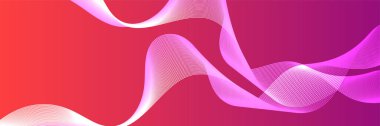 Abstract pink wave flowing banner background design. Vector illustration. Flowing particles wave, dynamic motion stream digital technology curve lines.