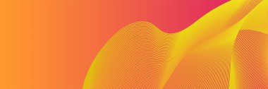 Abstract orange wave flowing banner background design. Vector illustration. Flowing particles wave, dynamic motion stream digital technology curve lines.