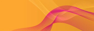 Abstract orange red wave flowing banner background design. Vector illustration. Flowing particles wave, dynamic motion stream digital technology curve lines.