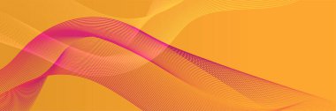 Abstract orange red wave flowing banner background design. Vector illustration. Flowing particles wave, dynamic motion stream digital technology curve lines.