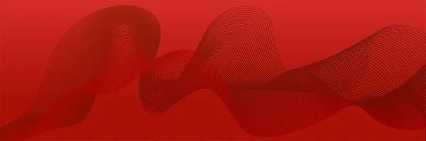 Abstract Red Wave Flowing Banner Background Design Vector Illustration Flowing — ストックベクタ