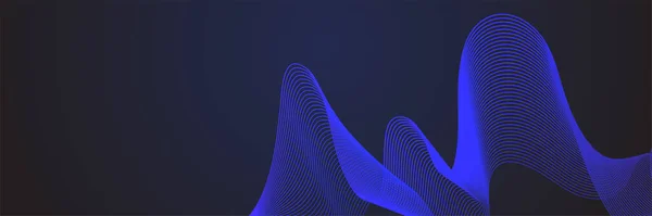 Abstract Dark Blue Wave Flowing Banner Background Design Vector Illustration — ストックベクタ