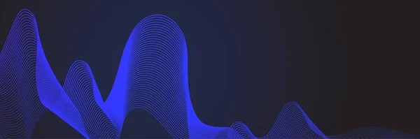 Αφηρημένη Σκούρο Μπλε Κύμα Ροή Banner Σχεδιασμό Φόντου Εικονογράφηση Διανύσματος — Διανυσματικό Αρχείο