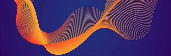 Abstract Orange Blue Wave Flowing Banner Background Design Vector Illustration — 图库矢量图片