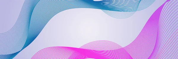 Abstract blue pink wave flowing banner background design. Vector illustration. Flowing particles wave, dynamic motion stream digital technology curve lines.