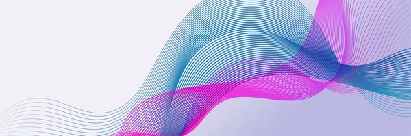 Abstract blue pink wave flowing banner background design. Vector illustration. Flowing particles wave, dynamic motion stream digital technology curve lines.