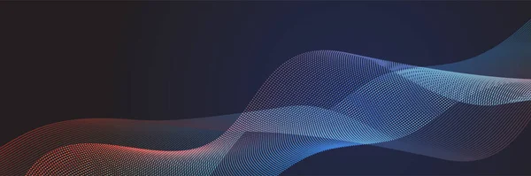 Abstract Dark Blue Black Wave Flowing Banner Background Design Vector — Archivo Imágenes Vectoriales