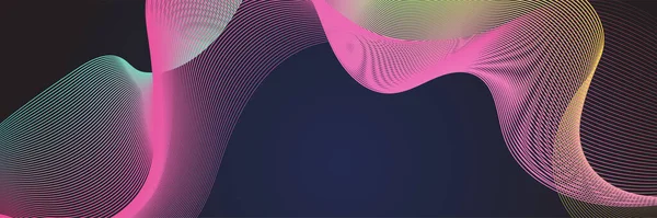 Abstract blue green pink wave flowing banner background design. Vector illustration. Flowing particles wave, dynamic motion stream digital technology curve lines.