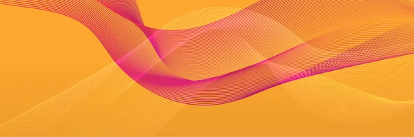 Abstract Orange Red Wave Flowing Banner Background Design Vector Illustration — Vector de stock
