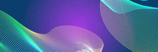 Abstract blue wave flowing banner background design. Vector illustration. Flowing particles wave, dynamic motion stream digital technology curve lines.