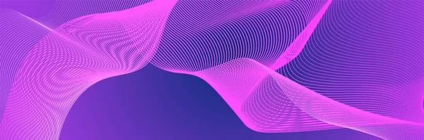 Abstract blue wave flowing banner background design. Vector illustration. Flowing particles wave, dynamic motion stream digital technology curve lines.