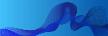 Abstract blue wave curve lines banner background design. Vector illustration. Modern template abstract design flowing particles wave, dynamic motion curve lines.