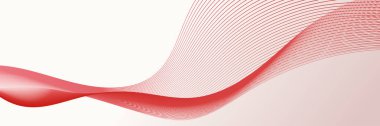 Abstract red wave curve lines banner background design. Vector illustration. Modern template abstract design flowing particles wave, dynamic motion curve lines.