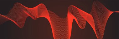 Abstract red wave curve lines banner background design. Vector illustration. Modern template abstract design flowing particles wave, dynamic motion curve lines.