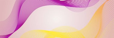 Abstract wave curve lines banner background design. Vector illustration. Modern template abstract design flowing particles wave, dynamic motion curve lines.