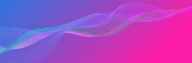 Abstract wave curve lines banner background design. Vector illustration. Modern template abstract design flowing particles wave, dynamic motion curve lines.