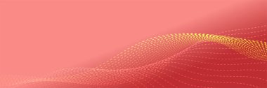 Abstract red wave curve lines banner background design. Vector illustration. Modern template abstract design flowing particles wave, dynamic motion curve lines.