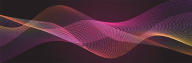 Abstract wave curve lines banner background design. Vector illustration. Modern template abstract design flowing particles wave, dynamic motion curve lines.