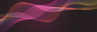 Abstract wave curve lines banner background design. Vector illustration. Modern template abstract design flowing particles wave, dynamic motion curve lines.