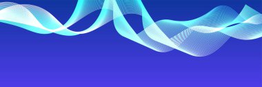 Abstract blue wave curve lines banner background design. Vector illustration. Modern template abstract design flowing particles wave, dynamic motion curve lines.