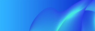 Abstract blue wave curve lines banner background design. Vector illustration. Modern template abstract design flowing particles wave, dynamic motion curve lines.