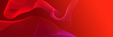Abstract red wave curve lines banner background design. Vector illustration. Modern template abstract design flowing particles wave, dynamic motion curve lines.