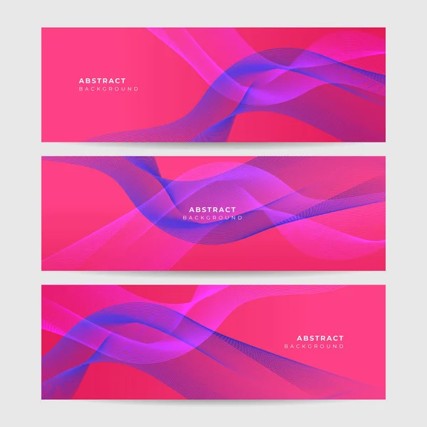Set Abstract Wave Curve Lines Banner Background Design Vector Illustration — Stock Vector