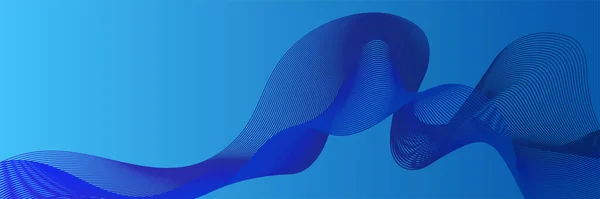 Abstract Blue Wave Curve Lines Banner Background Design Vector Illustration — Archivo Imágenes Vectoriales