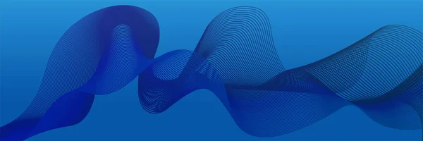 Abstract Blue Wave Curve Lines Banner Background Design Vector Illustration — Wektor stockowy