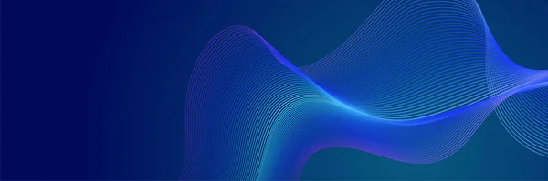 Abstract Blue Wave Curve Lines Banner Background Design Vector Illustration —  Vetores de Stock