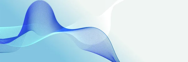 Abstract Blue Wave Curve Lines Banner Background Design Vector Illustration — Vetor de Stock