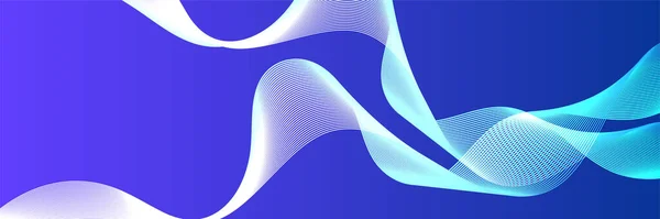 Abstract Blue Wave Curve Lines Banner Background Design Vector Illustration — Stockvektor