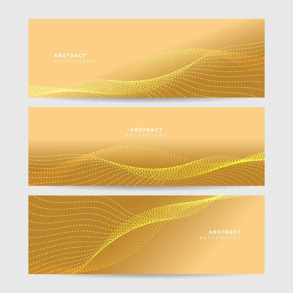Set Abstract Wave Curve Lines Banner Background Design Vector Illustration — Stok Vektör