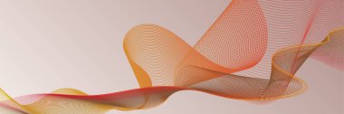 Abstract orange yellow wave curve lines banner background design. Vector illustration. Modern template abstract design flowing particles wave, dynamic motion curve lines.
