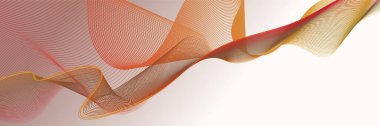 Abstract orange yellow wave curve lines banner background design. Vector illustration. Modern template abstract design flowing particles wave, dynamic motion curve lines.